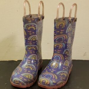 Colorful Rainbow Patterned Rain Boots